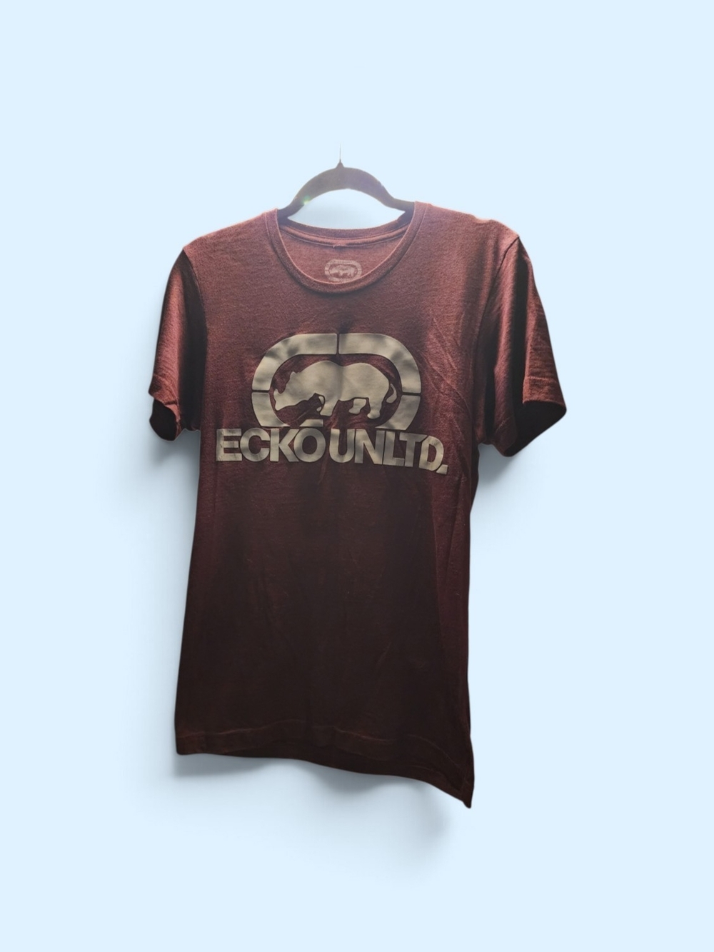 Ecko Unlimited Maroon Short-Sleeve Tee with Silver Logo